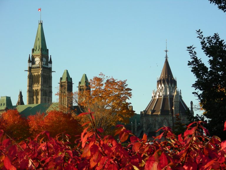 Parliament Buildings in Fall